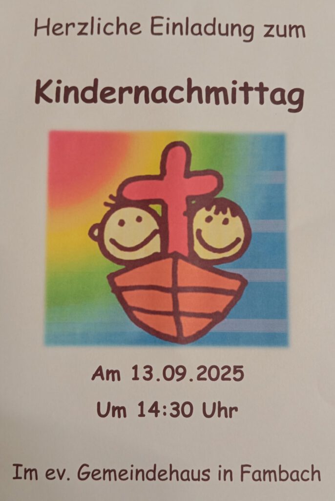 Einladung zum Kindernachmittag in Fambach am 13. September 2025 ab 14:30 Uhr