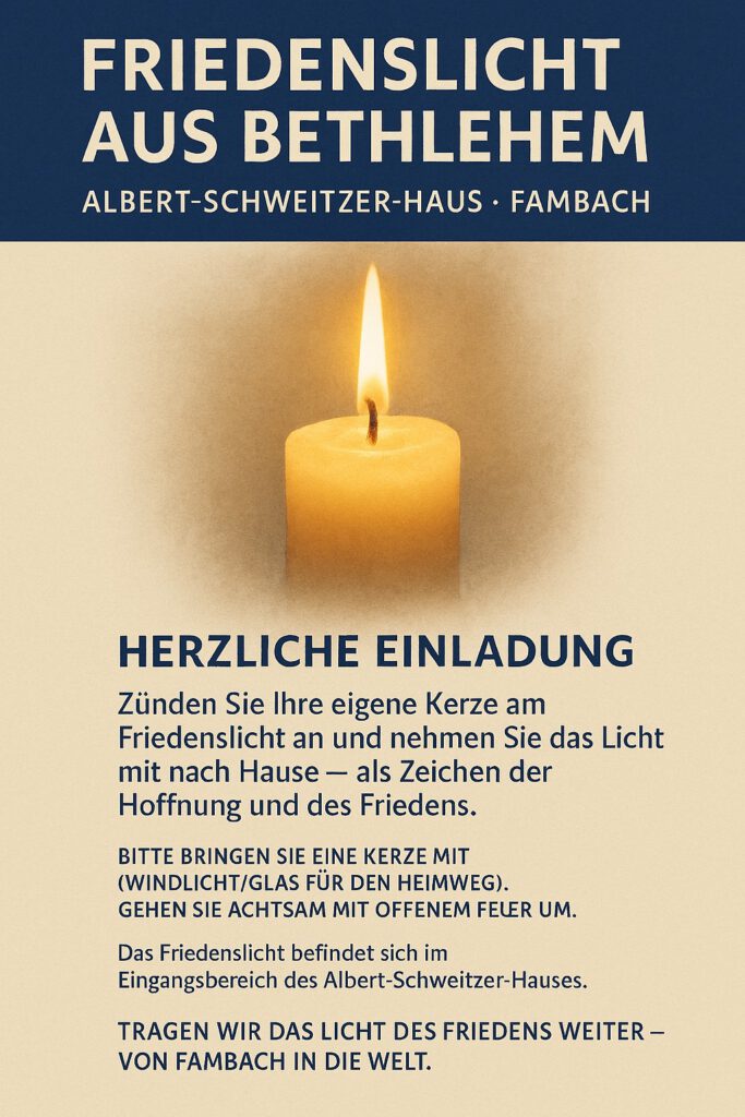 Friedenslicht aus Bethlehem im Fambacher Gemeindehaus