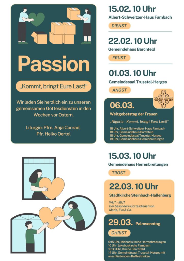 Gottesdienste in der Passionszeit 2026